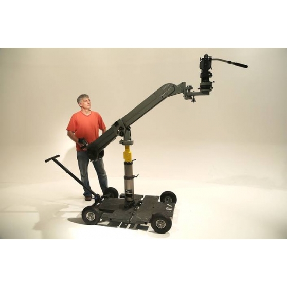 Panther Husky Dolly, used foldable heavy-duty camera dolly system with pneumatic wheels, steering and crane
