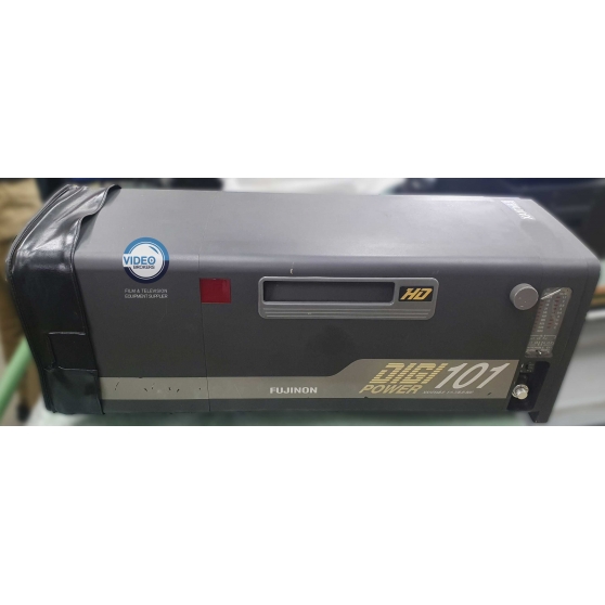 Fujinon XA101X8.9 Digipower 101x, pre-owned 2/3" HDTV field box lens with remotes, support & flight case