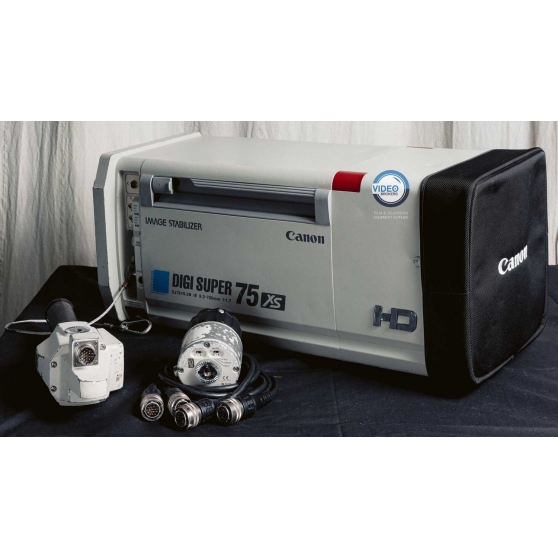 Canon XJ75x9.3B IE DIGISUPER 75 xs – Used 75x zoom field box lens with remotes & support